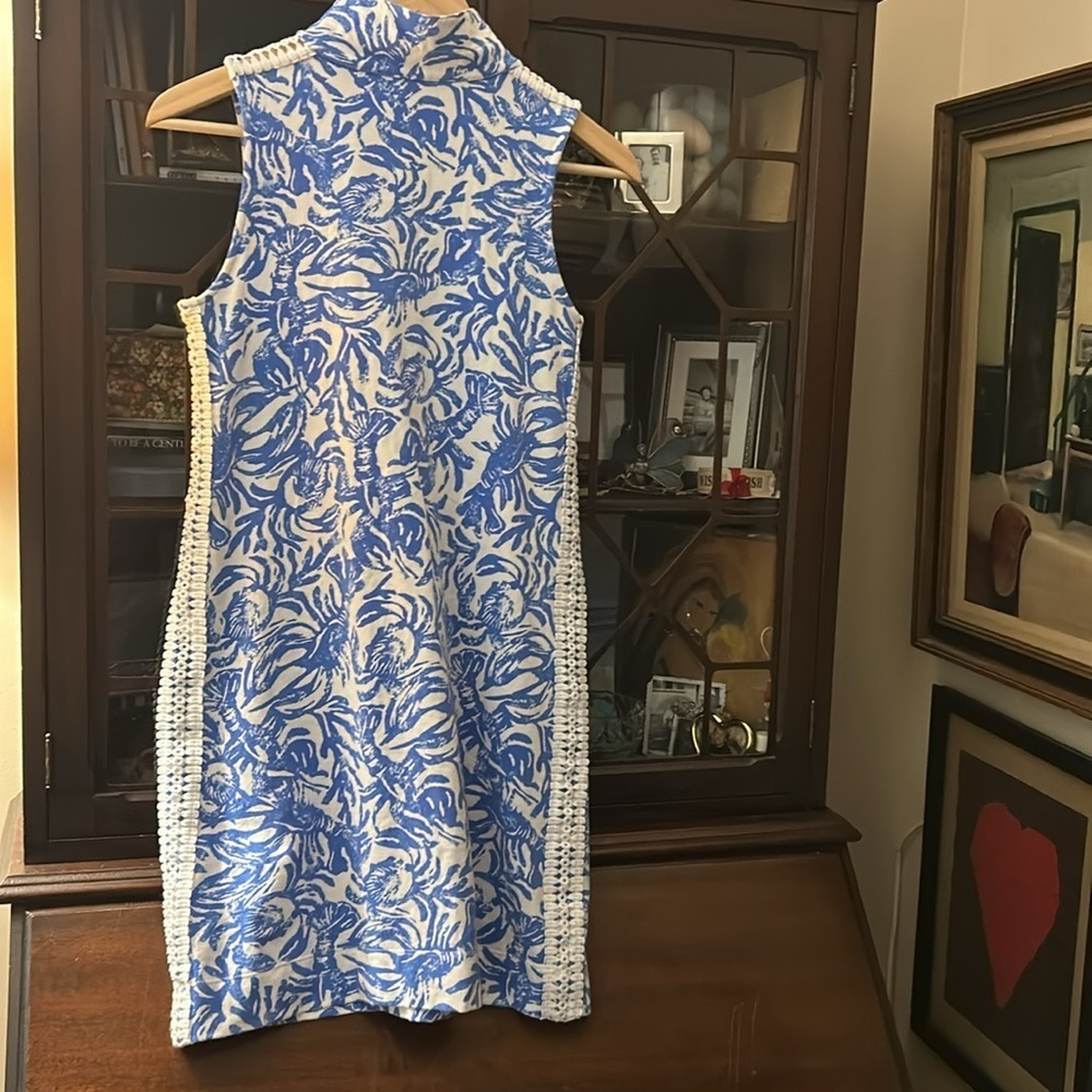 Lilly Pulitzer Classic Blue and White Lobster Skipper Dress Women's Size XS - Picture 6 of 12